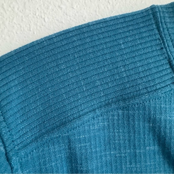 prAna - Ronnie Henley Shirt 1/4 Button Down Space Dyed Turquoise Size Large - Picture 5 of 9